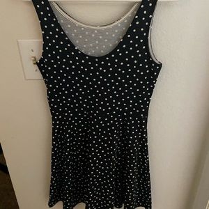 Navy & white polka dot dress